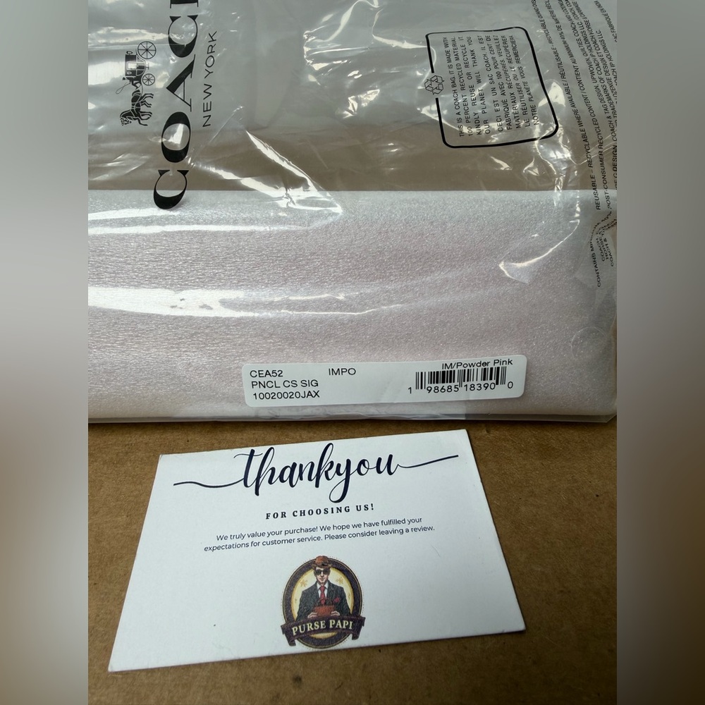 NWT 2026 Coach Powder Pink Pencil Case CEA52